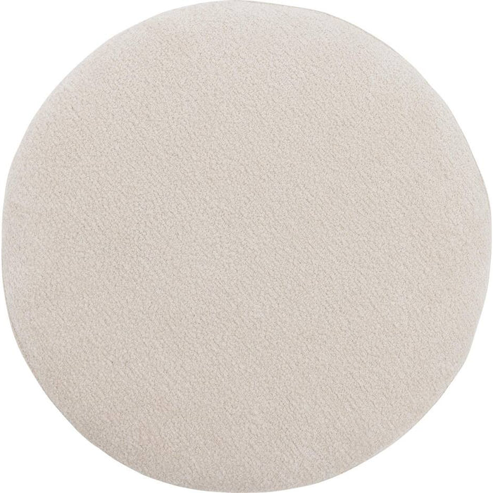 Goossens Poef Arendal in stof fijn geweven pearl