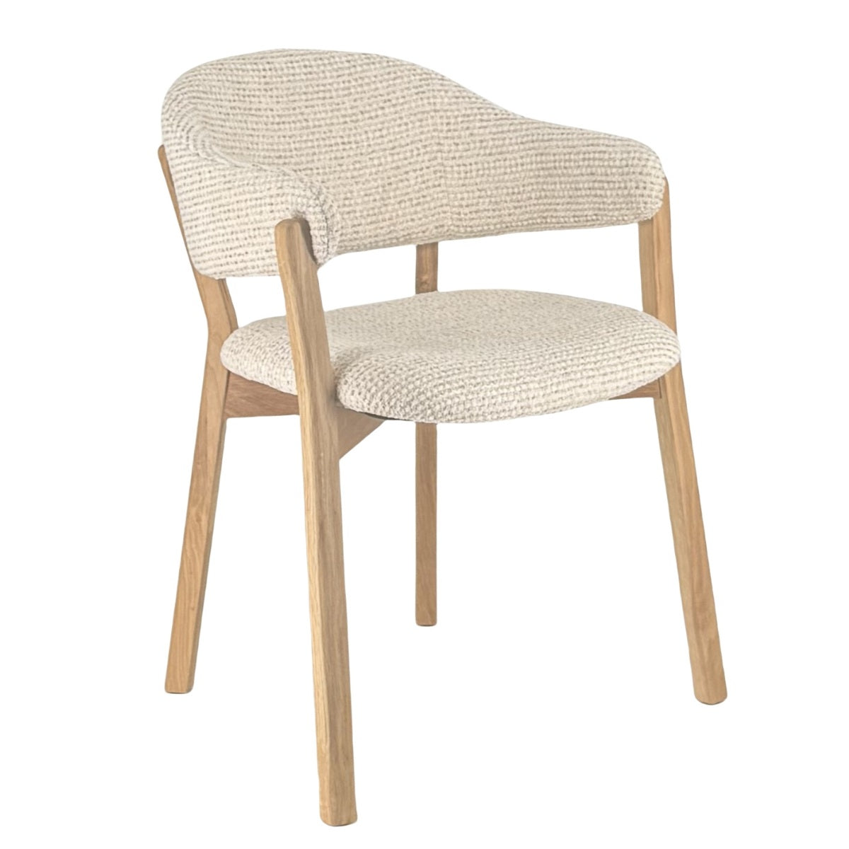 DÉJA Living - Eetkamerstoel Beige|Naturel Stof - Uppsala - Set van 2