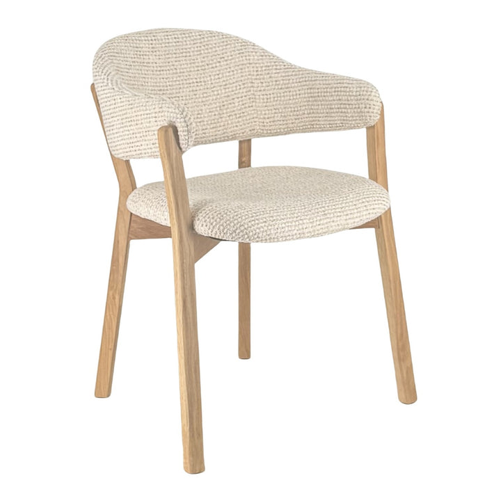 DÉJA Living - Eetkamerstoel Beige|Naturel Stof - Uppsala - Set van 2