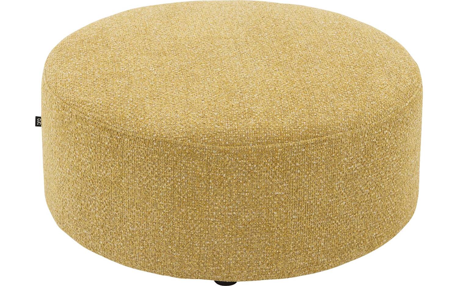 Goossens Poef Arendal in stof gemeleerd grof geweven brass