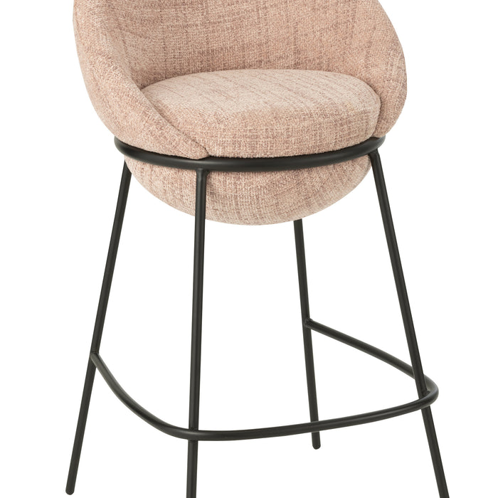 J-Line barstoel - ijzer - lichtroze|zwart