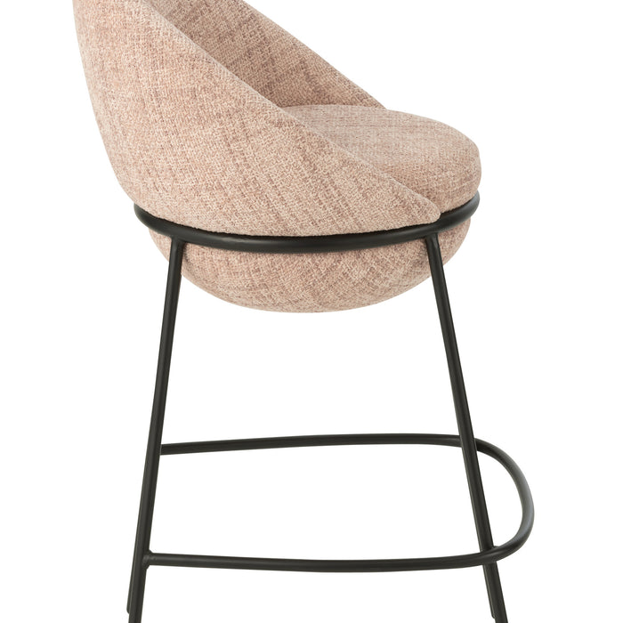 J-Line barstoel - ijzer - lichtroze|zwart