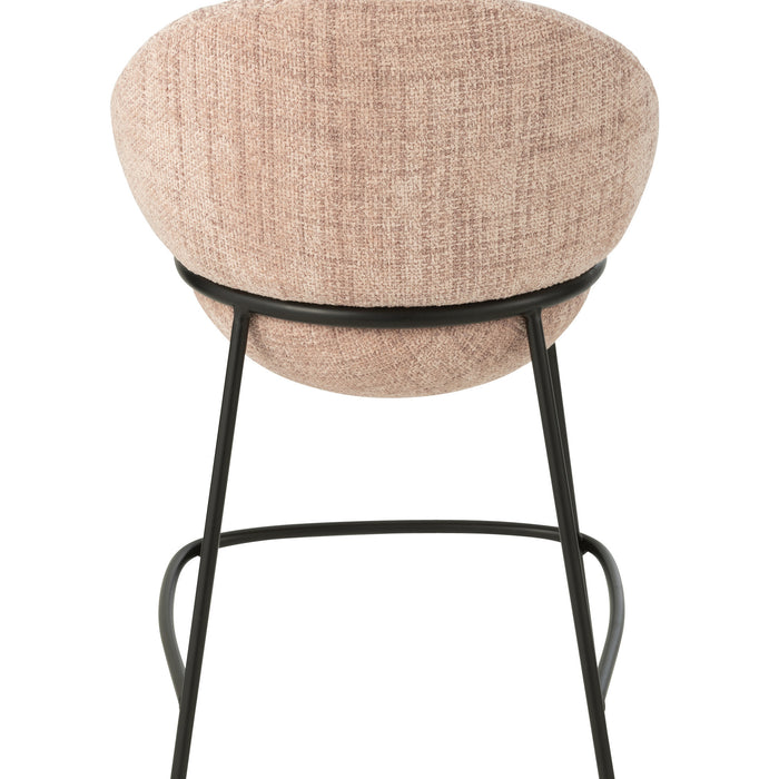 J-Line barstoel - ijzer - lichtroze|zwart