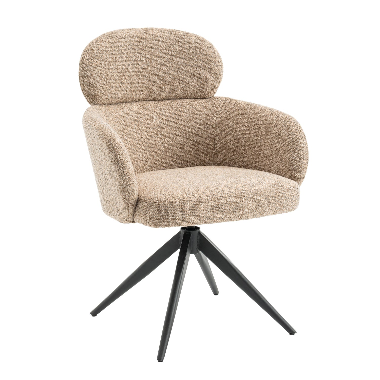 Eetkamerstoel Twin - Beige|Bruin - Textiel