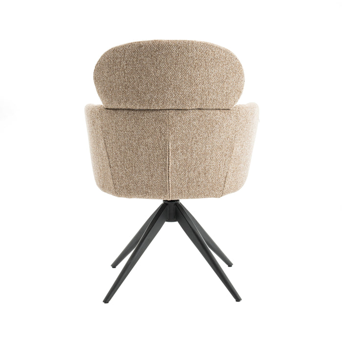 Eetkamerstoel Twin - Beige|Bruin - Textiel