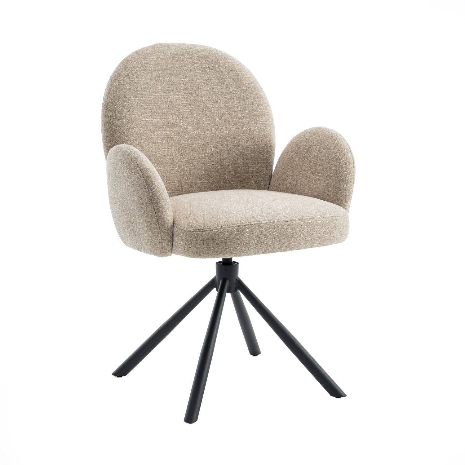 Eetkamerstoel Moon - Beige|Bruin - Textiel