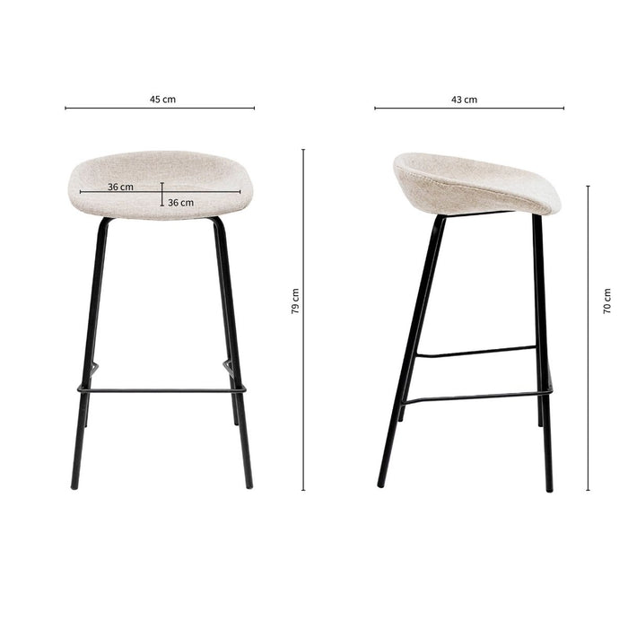 Kick barkruk Riga - 70cm - Champagne