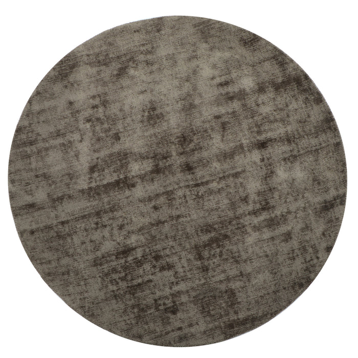 J-Line tapijt Rond Handgemaakt - polyester - grijs