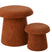 J-Line kruk Paddenstoel - hout - terracotta - small - set va