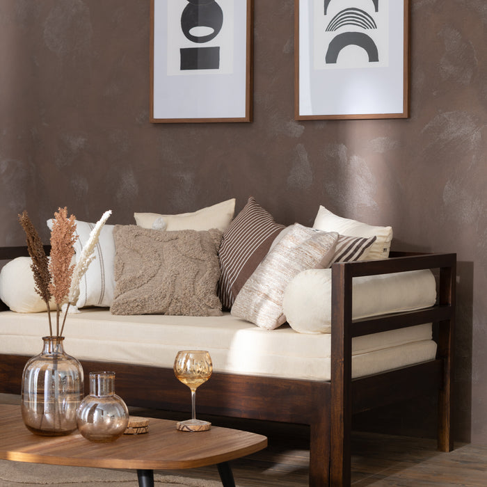 J-Line tapijt Getufd Curves|Franjes - wol - beige