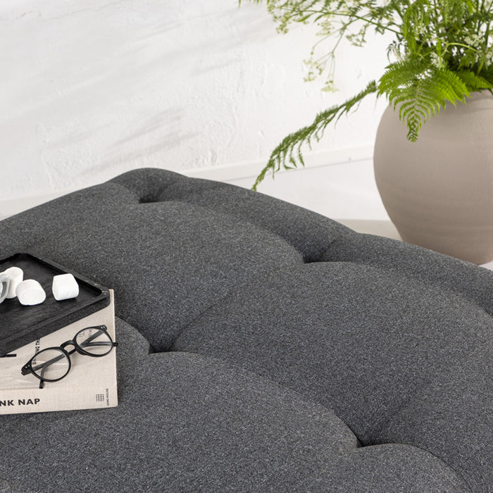 Fjôrd - Poef Donkergrijs Stof - 100x100x40cm - Turin