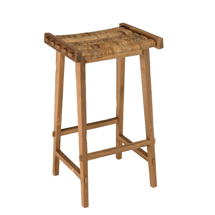 ALIDA - Tabouret haut assise en tissage naturel