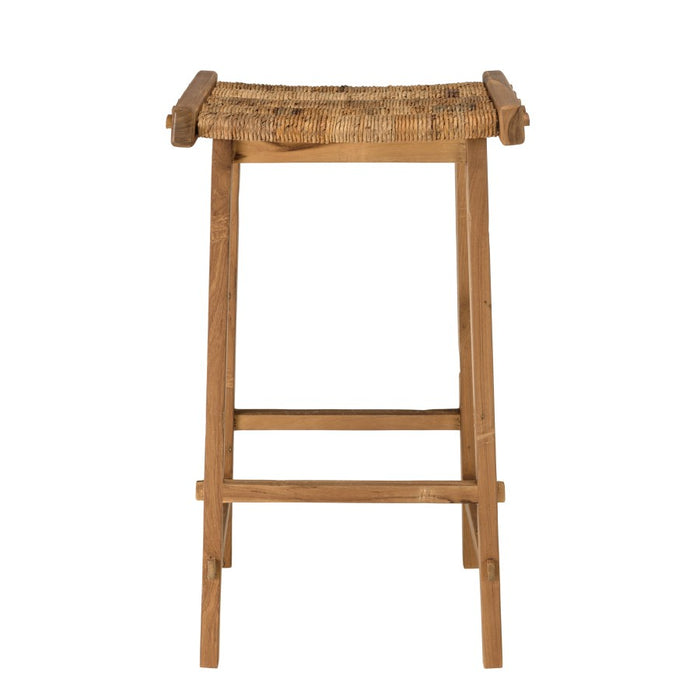 ALIDA - Tabouret haut assise en tissage naturel