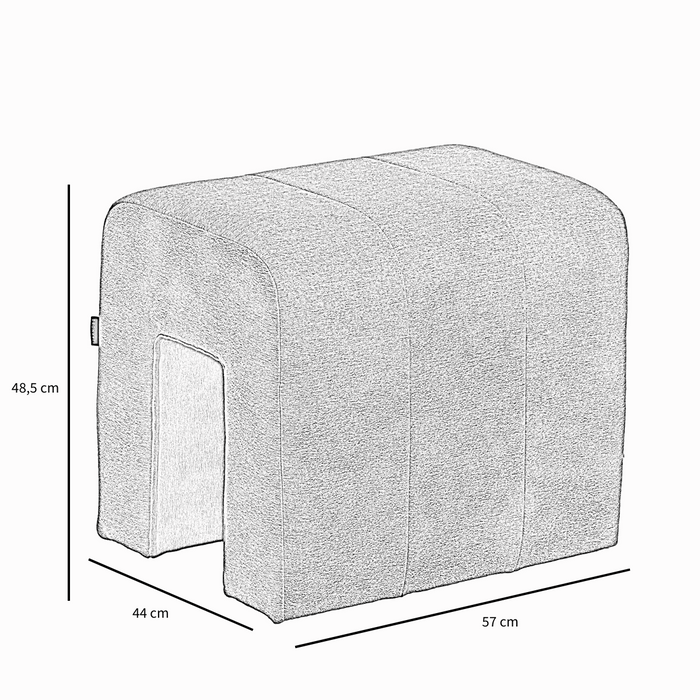 Bronx71 Modulaire hocker Seth chenille off white