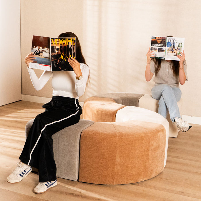 Bronx71 Modulaire hocker Seth chenille off white