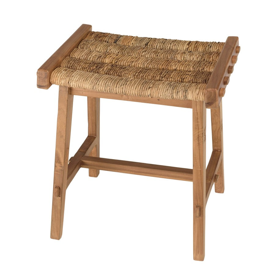 ALIDA - Tabouret assise en tissage d'abaca naturel