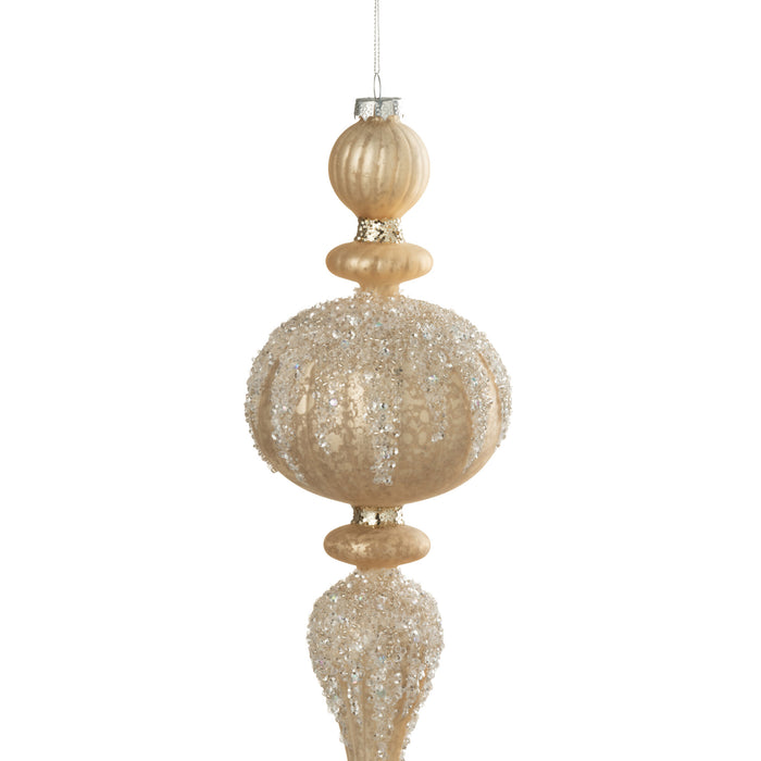 J-Line kerstbal Druppel Glitters - glas - goud