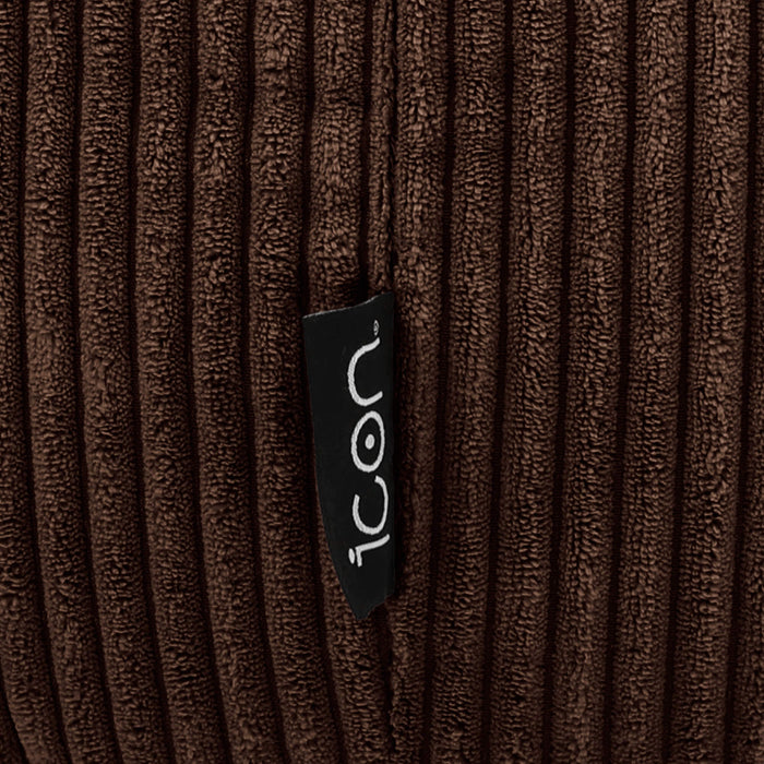 icon Kingston Zitzak met Poef - Ribfluweel - Chocolade