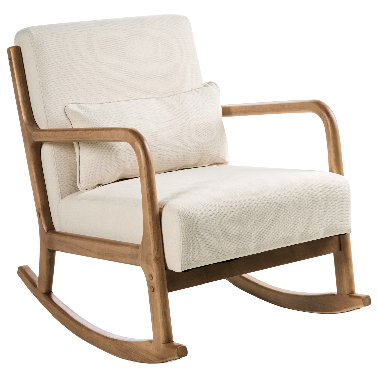 Beliani - SKOVDE - Schommelstoel - Lichtbeige - Polyester