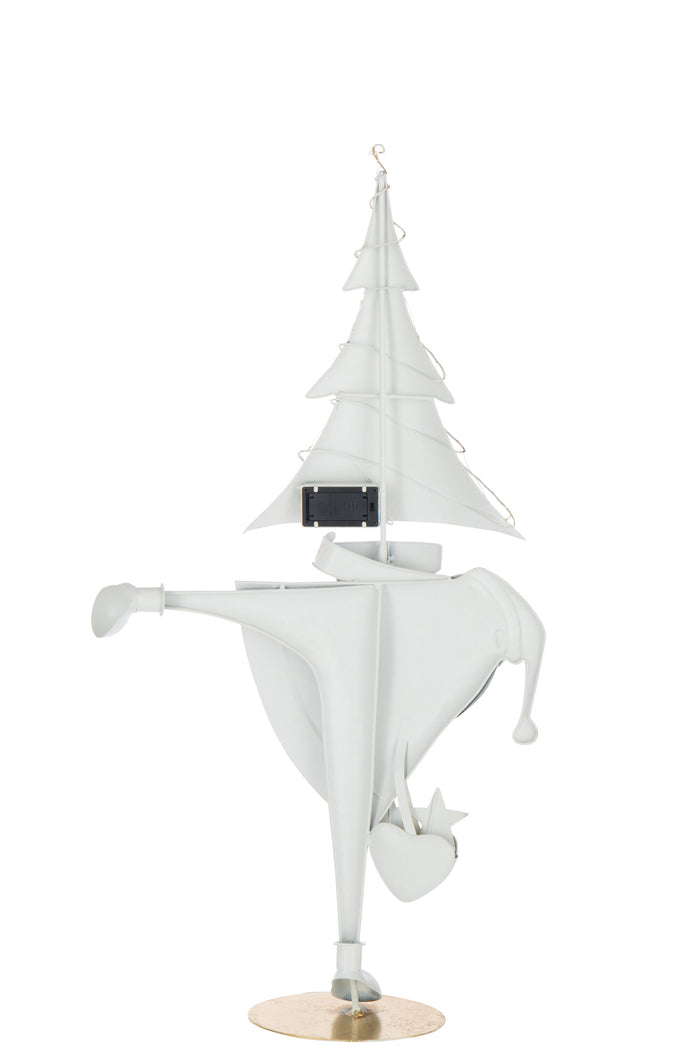 J-Line figuur Kerstman Boom - ijzer - goud|wit - large - LED