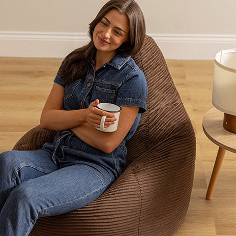 icon Dalton Zitzak - Ribfluweel - Chocolade