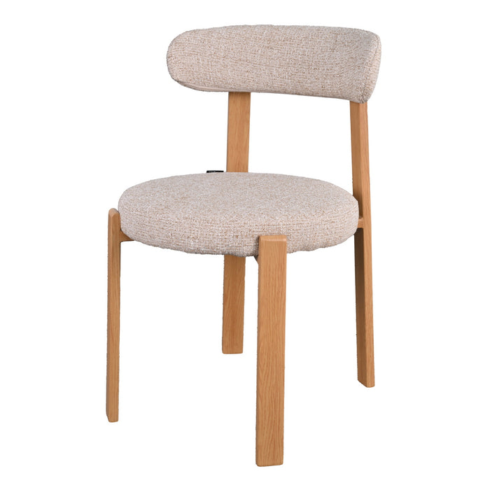 DÉJA Living - Eetkamerstoel Beige|Naturel Stof - Lagan - Set van 2