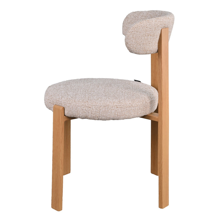 DÉJA Living - Eetkamerstoel Beige|Naturel Stof - Lagan - Set van 2