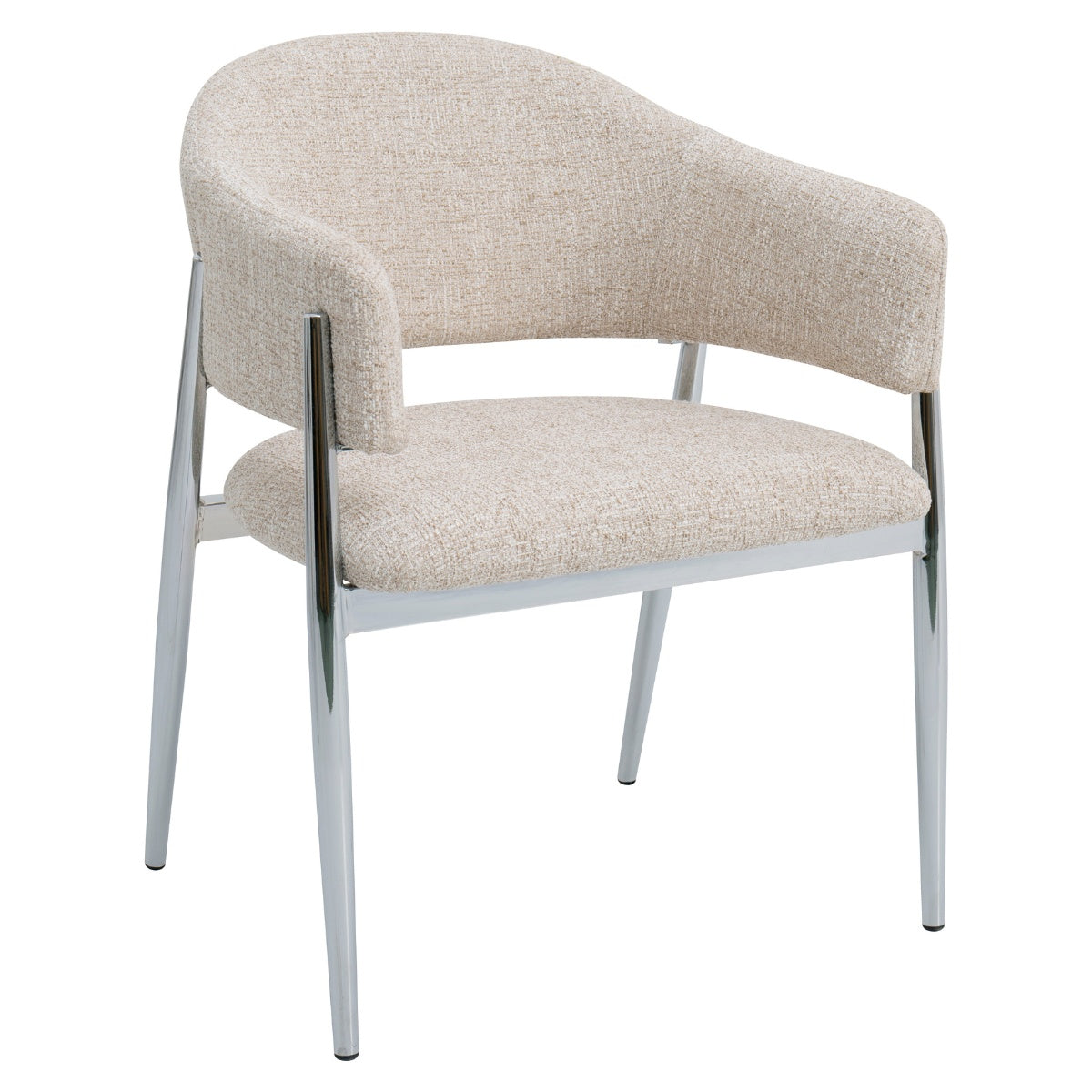 DÉJA Living - Eetkamerstoel Beige|Chrome - Dénia - Set van 2