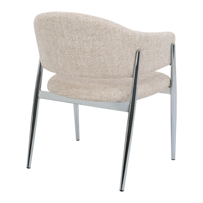DÉJA Living - Eetkamerstoel Beige|Chrome - Dénia - Set van 2