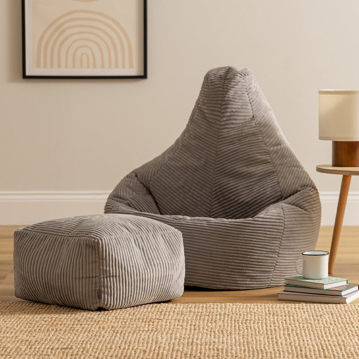 icon Dalton Zitzak met Poef - Ribfluweel - Grijs