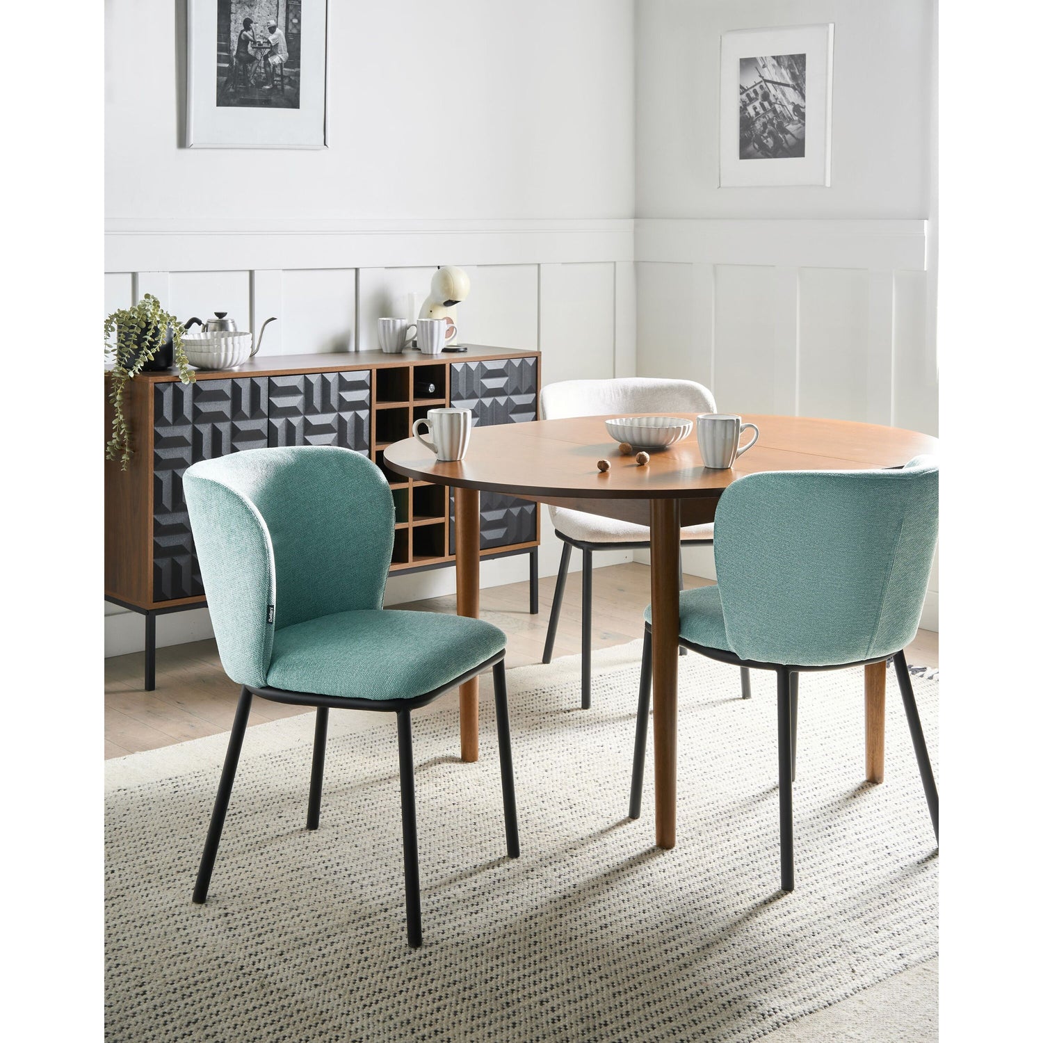 Beliani - ARTESIA - Eetkamerstoel set van 2 - Mintgroen - Polyester