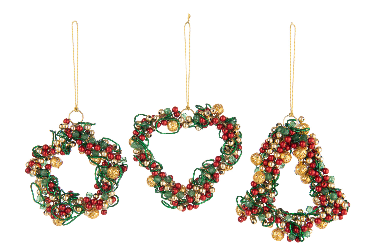 J-Line hanger Ster|Hart|Boom Bellen - kunststof - mix - 3 st