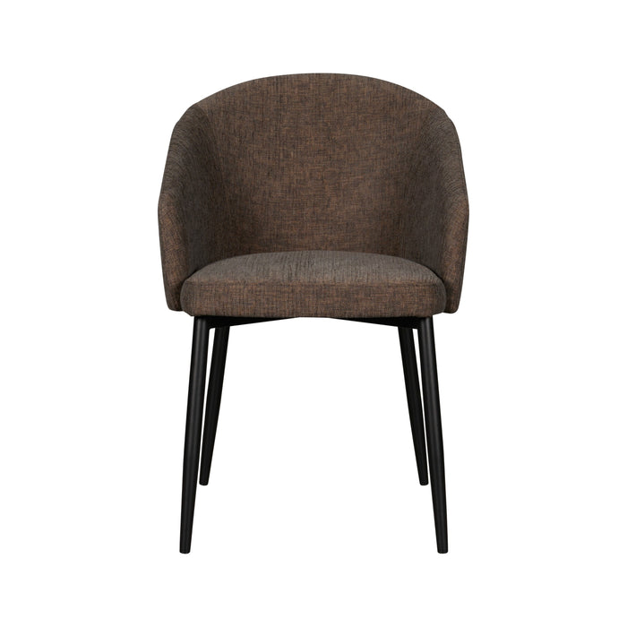 Eetkamerstoel Donna - Bruin - Textiel - 55x82x61cm (BxHxD)