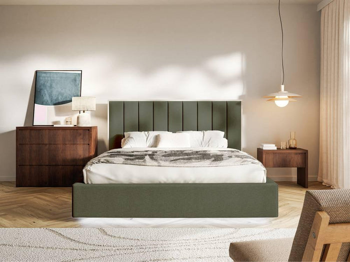 NADUVI Collection Bedframe Taavi chenille met verlichting 140 x 200 cm