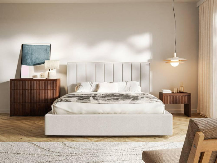 NADUVI Collection Bedframe Taavi chenille 140 x 200 cm