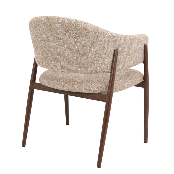 DÉJA Living - Eetkamerstoel Taupe|Walnoot - Dénia - Set van 2