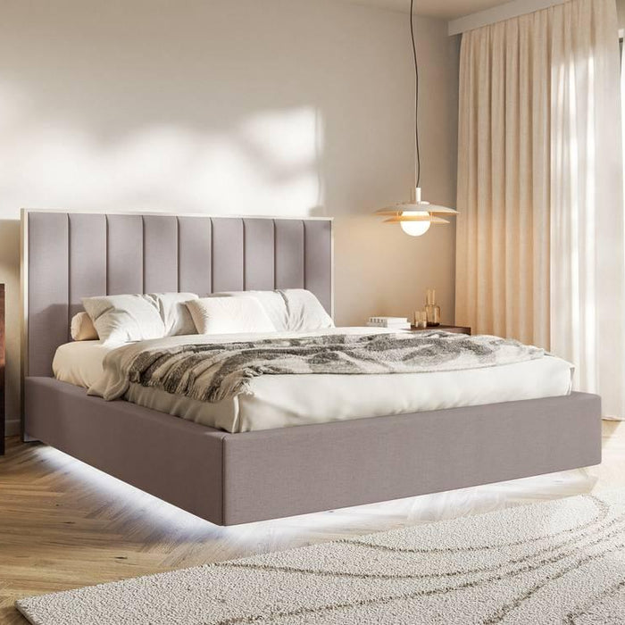 NADUVI Collection Bedframe Taavi chenille met verlichting 180 x 200 cm