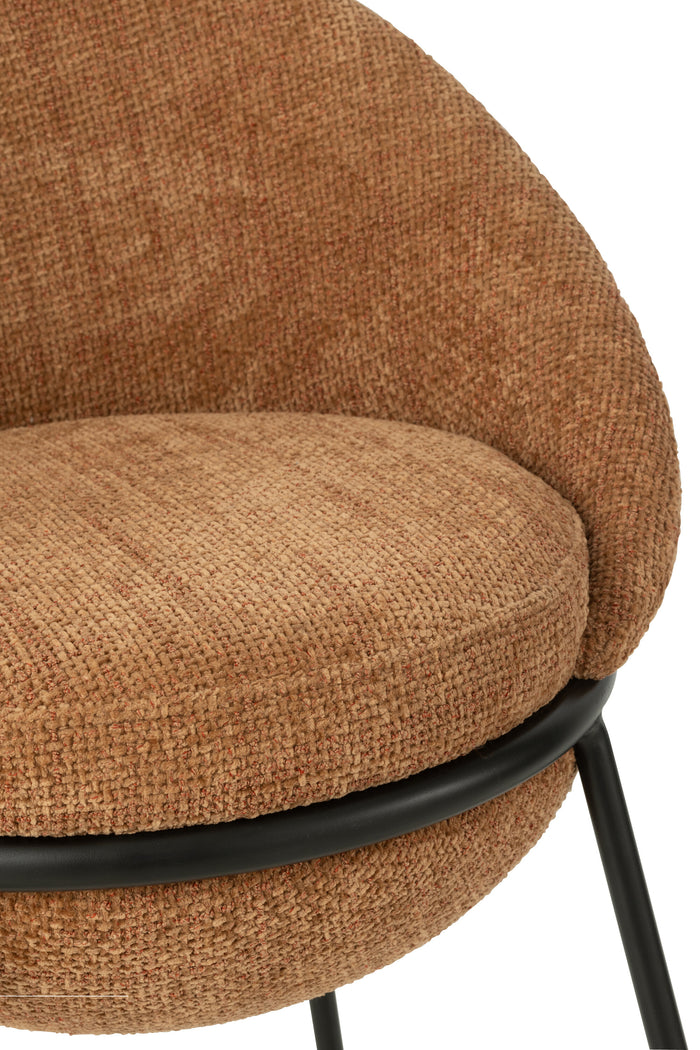 J-Line barkruk - ijzer - terracotta|zwart