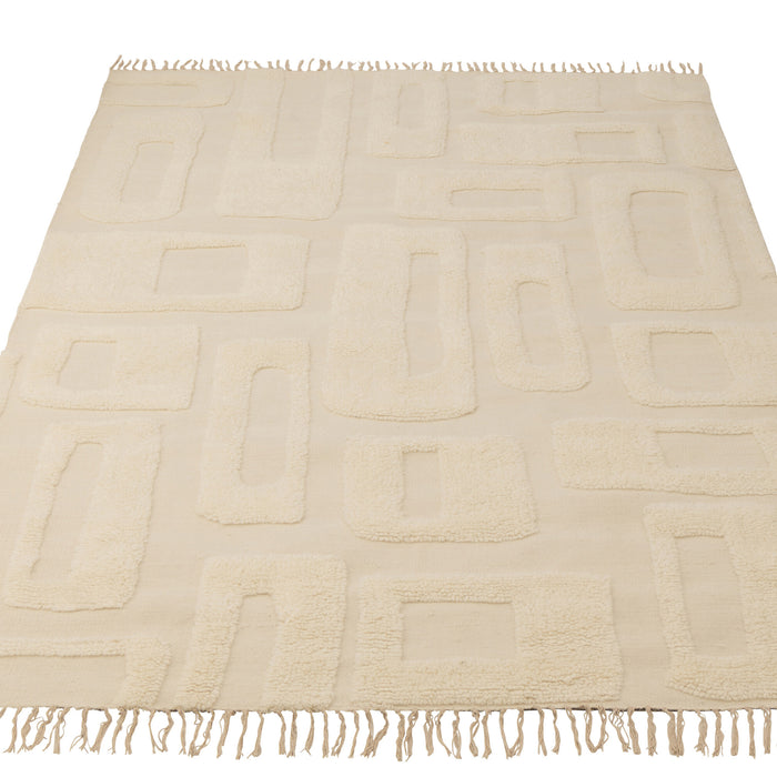 J-Line tapijt Abstract Lijnen - wol - ecru