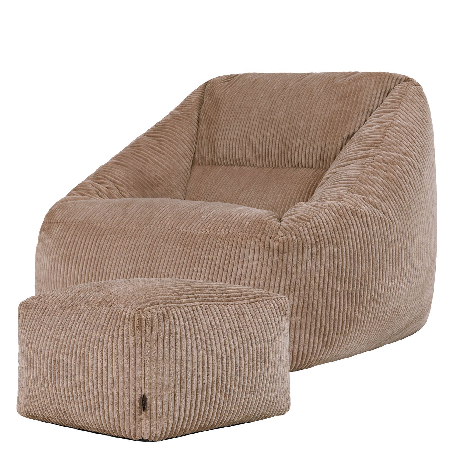 icon Natalia Zitzak Fauteuil met Poef - Ribfluweel - Mocha