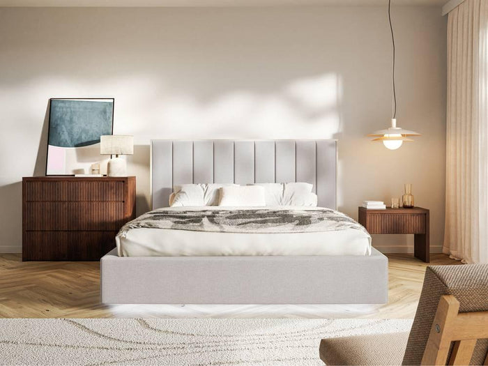 NADUVI Collection Bedframe Taavi chenille met verlichting 140 x 200 cm