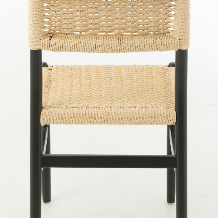 J-Line stoel Lap - beukenhout|touw - zwart