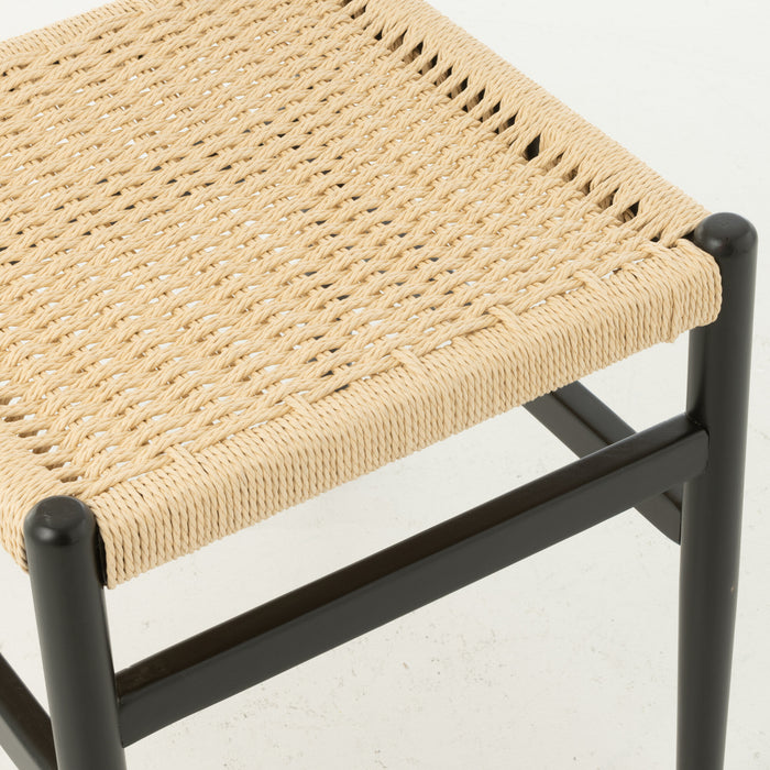 J-Line stoel Lap - beukenhout|touw - zwart