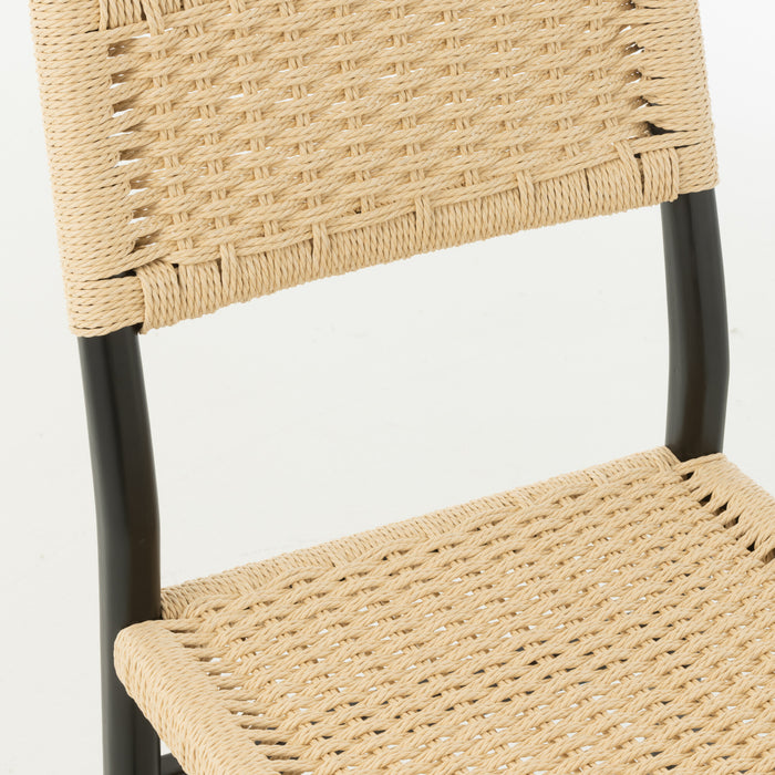 J-Line stoel Lap - beukenhout|touw - zwart