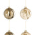 J-Line kerstbal + Stippen - glas - goud - doos van 4
