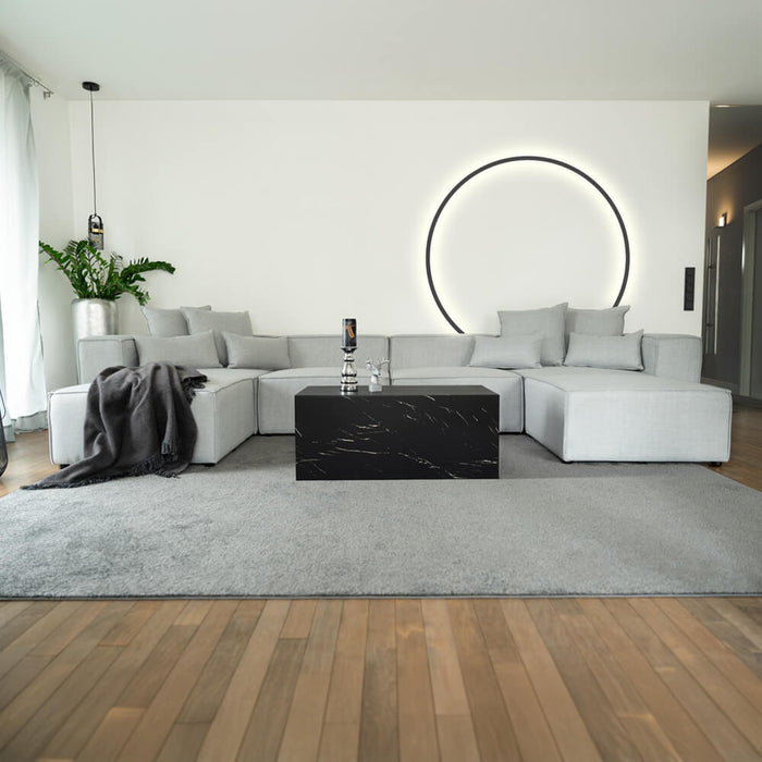 HOME DELUXE Modulaire 4-zitsbank met 2x Hocker - Lichtgrijs