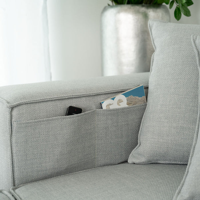 HOME DELUXE Modulaire 4-zitsbank met 2x Hocker - Lichtgrijs