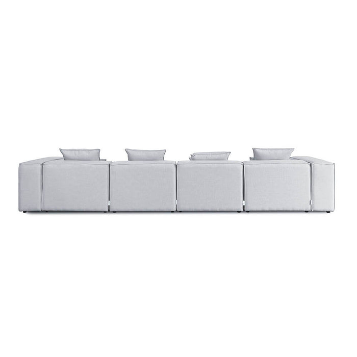 HOME DELUXE Modulaire 4-zitsbank met 2x Hocker - Lichtgrijs