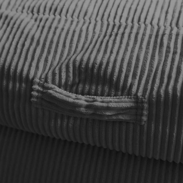 HOME DELUXE Zitzak Fauteuil - Ribfluweel - Antraciet