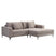 HOME DELUXE 2-zitbank - Chaise Longue Rechts - Ribfluweel - Beige